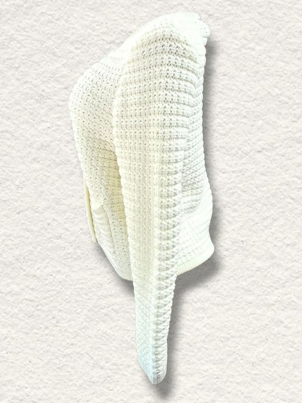 ba&sh Cream Textured Knit Button-Front Cardigan - Picture 2 of 7